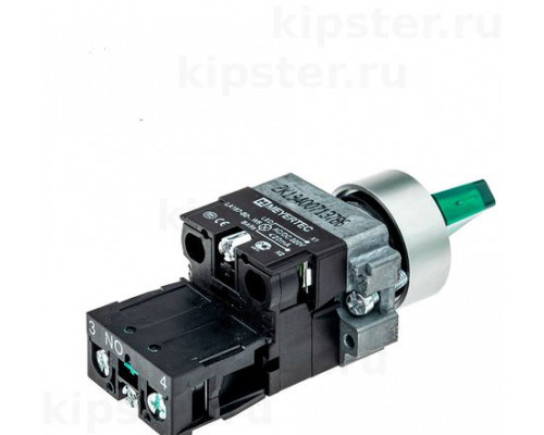MTB2-BK2363 Meyertec Переключатель 22мм с подсветкой, с фиксацией, 220V AC/DC, зеленый, 2 положения, 1NO