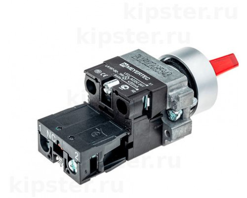 MTB2-BK2461 Meyertec Переключатель 22мм с подсветкой, с фиксацией, 24V AC/DC, красный, 2 положения, 1NC