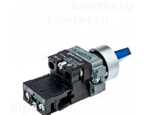 MTB2-BK2661 Meyertec Переключатель 22мм с подсветкой, с фиксацией, 24V AC/DC, синий, 2 положения, 1NO