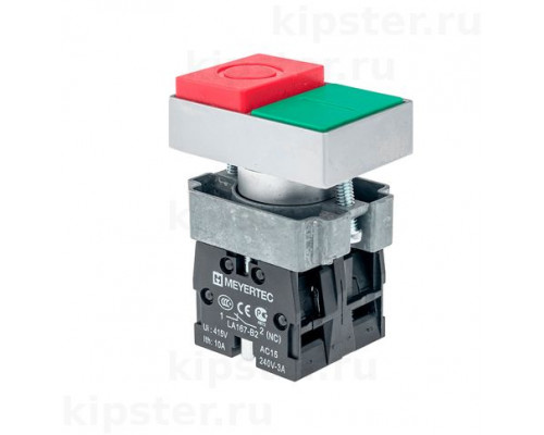 MTB2-BLZ1584 Meyertec Кнопка 22мм двойная 1NO+1NC, выступающий толкатель MTB2-BLZ1584 Meyertec Кнопка 22мм двойная 1NO+1NC, выступающий толкатель
