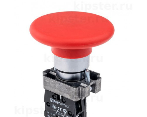 MTB2-BRZ124 Meyertec Кнопка 22мм грибовидная, без фиксации 1NC красный 60 мм