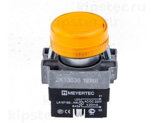 MTB2-BV635 Meyertec Сигнальная лампа 22мм желтый, 220V AC/DC