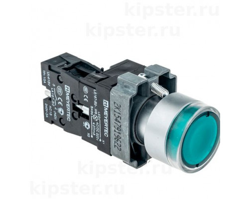 MTB2-BW3361 Meyertec Кнопка 22мм с подсветкой зеленая 24V 1NO