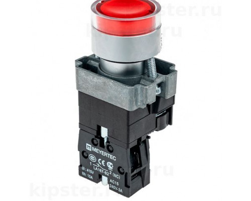 MTB2-BW3463 Meyertec Кнопка 22мм с подсветкой красная 220V 1NC