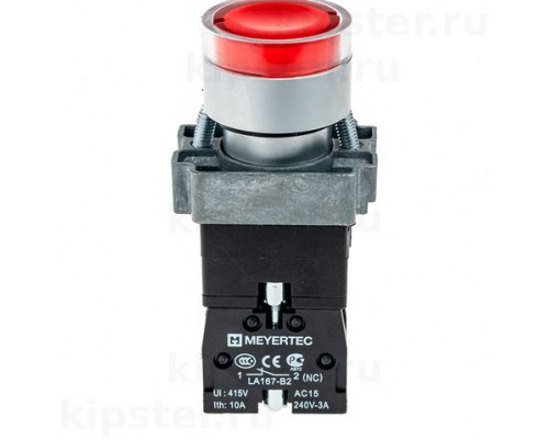 MTB2-BW3463 Meyertec Кнопка 22мм с подсветкой красная 220V 1NC