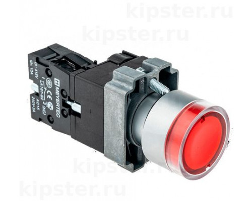 MTB2-BW3463 Meyertec Кнопка 22мм с подсветкой красная 220V 1NC