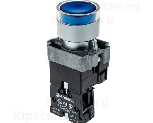 MTB2-BW3661 Meyertec Кнопка 22мм с подсветкой синяя, 24V 1NO