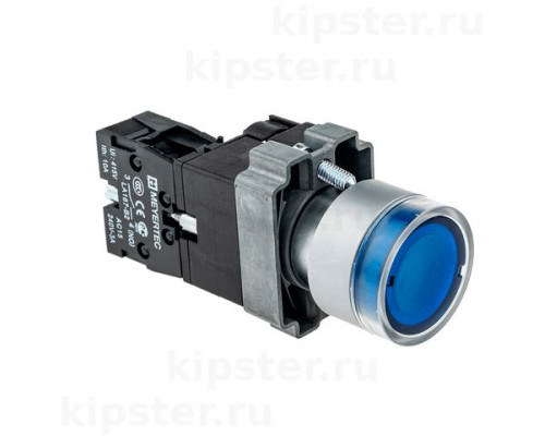 MTB2-BW3661 Meyertec Кнопка 22мм с подсветкой синяя, 24V 1NO