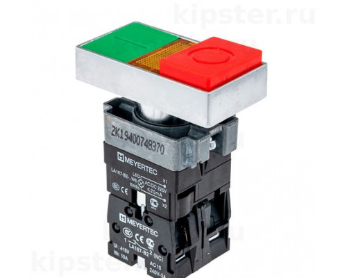 MTB2-BW8461 Meyertec Кнопка 22мм двойная с подсветкой 24V, выступающий толкатель